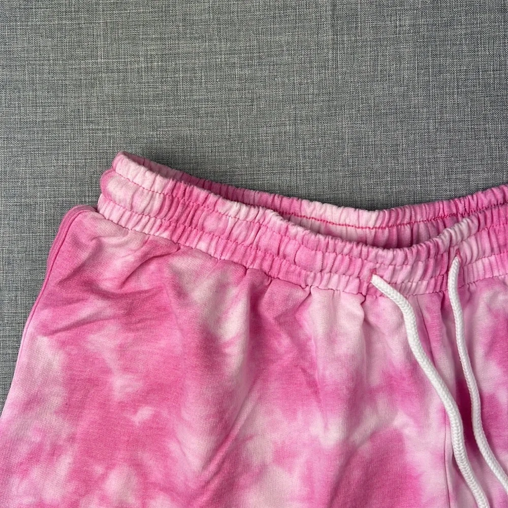 Pink & White Tie Dye Drawstring Shorts by Jessica Simpson Size Large - Picture 3 of 5